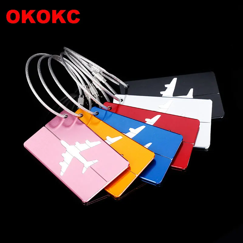 Okokc Aluminium Alloy Luggage Tags Baggage Name Tags Suitcase Address