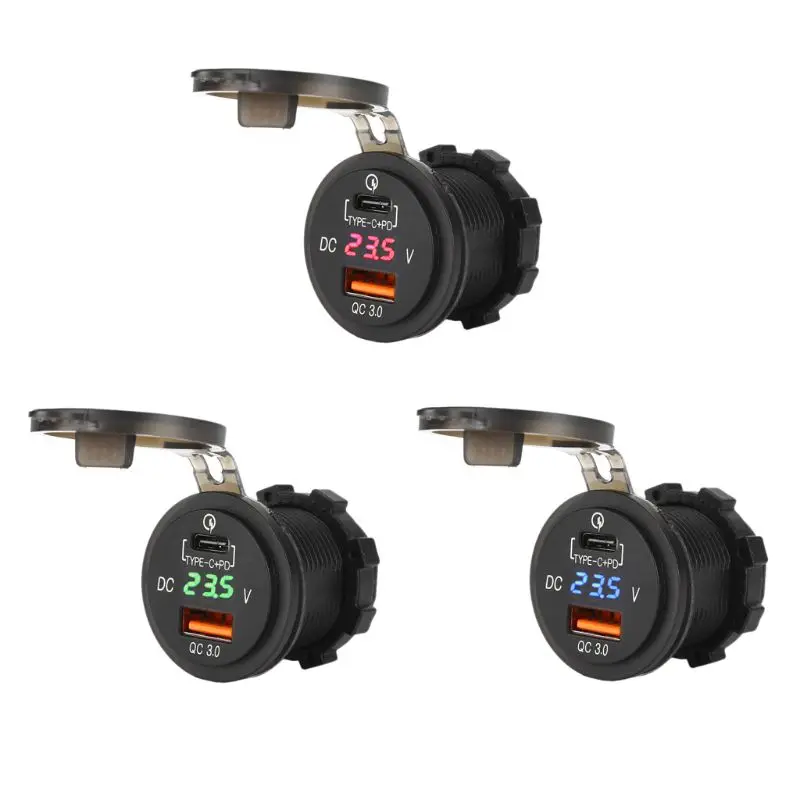 36W USB Car Charger Quick Charge QC 3.0 Type C PD Fast Mobile Phone Charger For iPhone X XR 8 Samsung Xiaomi Huawei