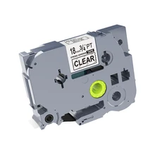 1 шт. 18 мм черный на прозрачном TZS141 Tze-S141 tz S141 прочно приклеивающаяся этикетка клейкие Ленты Совместимость для Brother PTPT-E550WVP принтер для печати этикеток