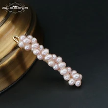 GLSEEVO, ручная работа, натуральный пресноводный жемчуг, заколка для волос, аксессуары для свадебной прически, женские Украшения для волос, Bijoux De Tete Mariage GH0004