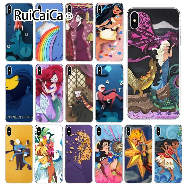 Ruicaica бумажный дизайн принцесса прозрачный мягкий чехол для телефона Apple iPhone 8 7 6 6S