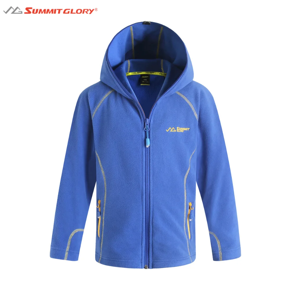 Boys' Fleece Hiking Jackets Children Girls Autumn Winter Hooded Outdoor