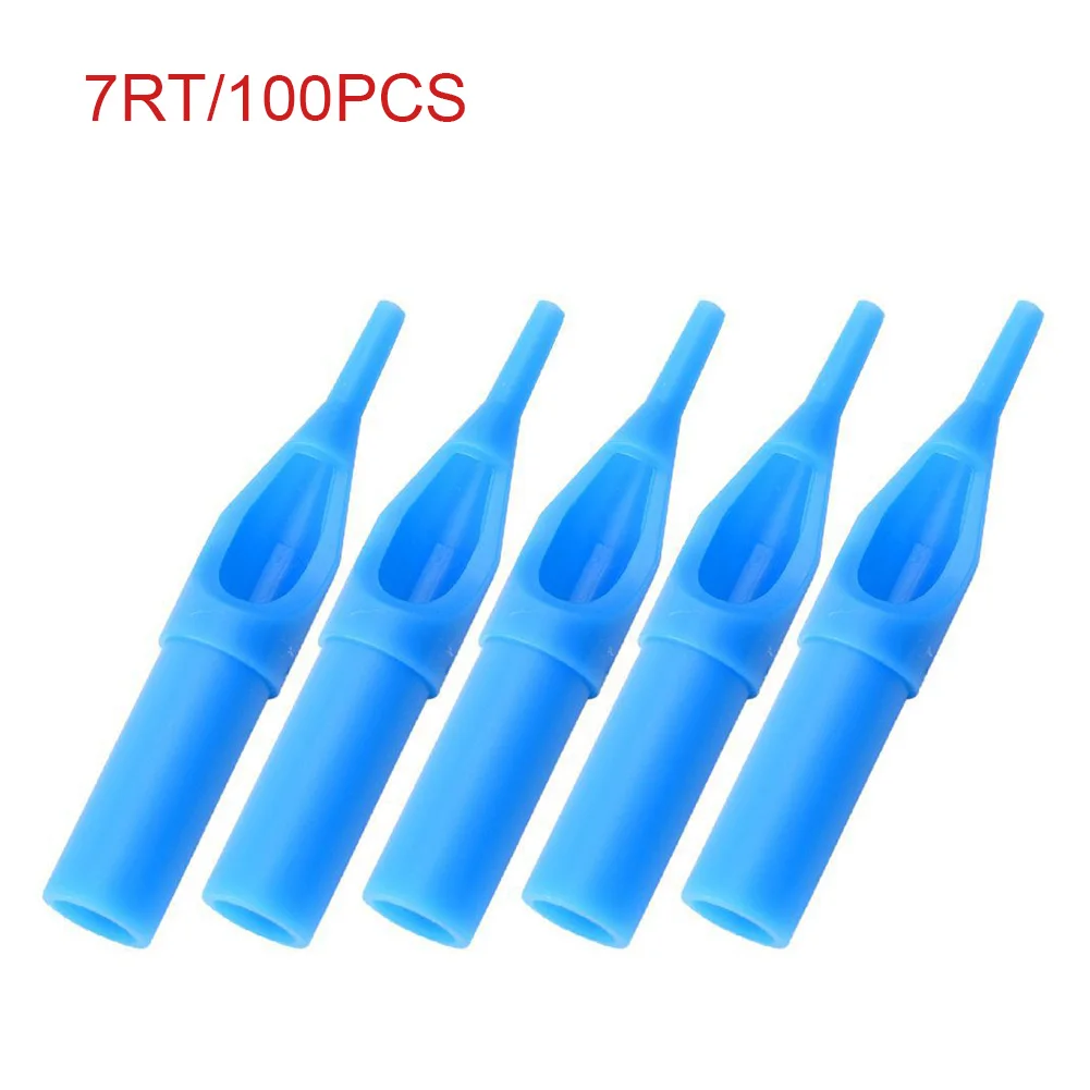 7RL 100Pcs Disposable Tattoo Tips Plastic Blue Needles Tip for 3-11RT 3-11DT 5-13FT TY99 - Номер модели: 7RL