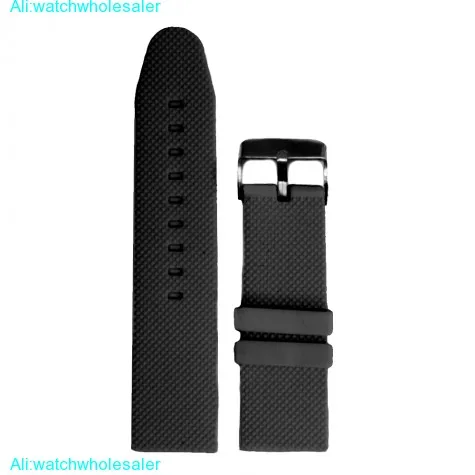 26mm Top Simple Black Silicone Jelly Rubber Unisex Watch Band Straps WB1063A26JB