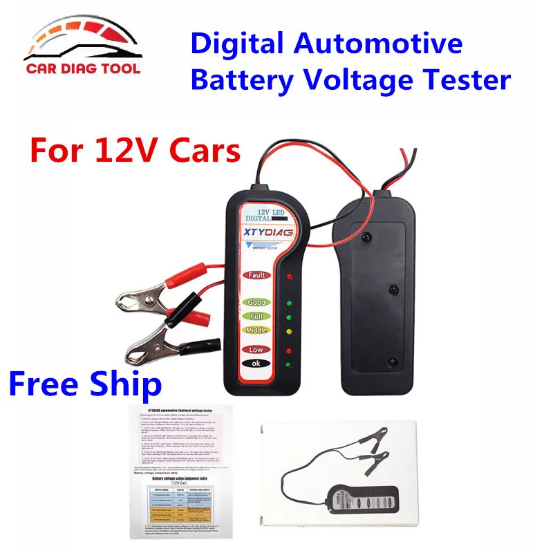 2018 Diagnostic Tool Automotive Digital Battery Voltage Tester For 12V