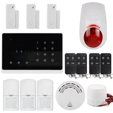 DIYSECUR APP Controlled Wireless GSM Home Security Alarm System, Smoke Sensor, Touch Panel M2G