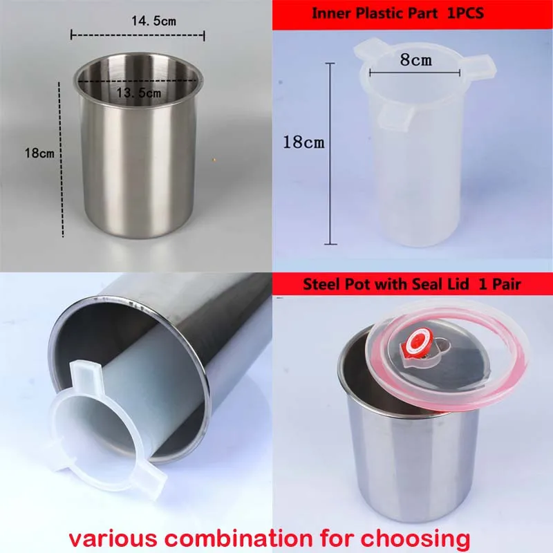 

high quality steel barrel ice brick barrel ice brick molds steel can cylindrical pot with seal lid with plastic inner pot