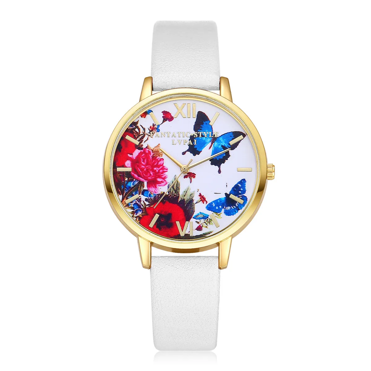 Модные высококачественные женские часы, женские модные часы с кожаным ремешком и бабочкой, аналоговые кварцевые наручные часы lvpai 533