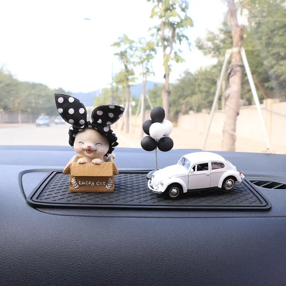 Car Dashboard Bobble Head Little Cat Ornament Lucky Dancing Smile Shaking Cat Figure Doll Home Vehicle Office Decoration Ornaments Aliexpress