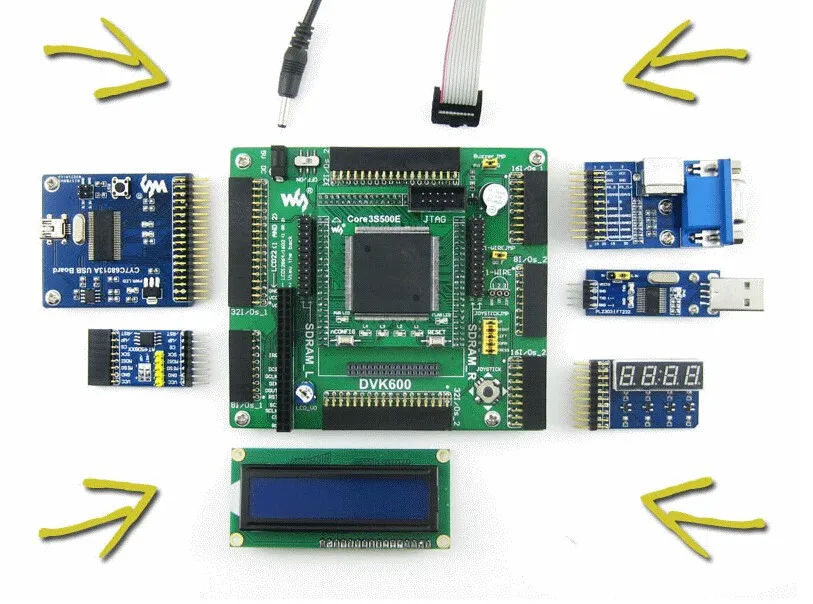 

XILINX FPGA Development Board Xilinx Spartan-3E XC3S500E Evaluation Kit+DVK600+ XC3S500E Core Kit = Open3S500E Standard