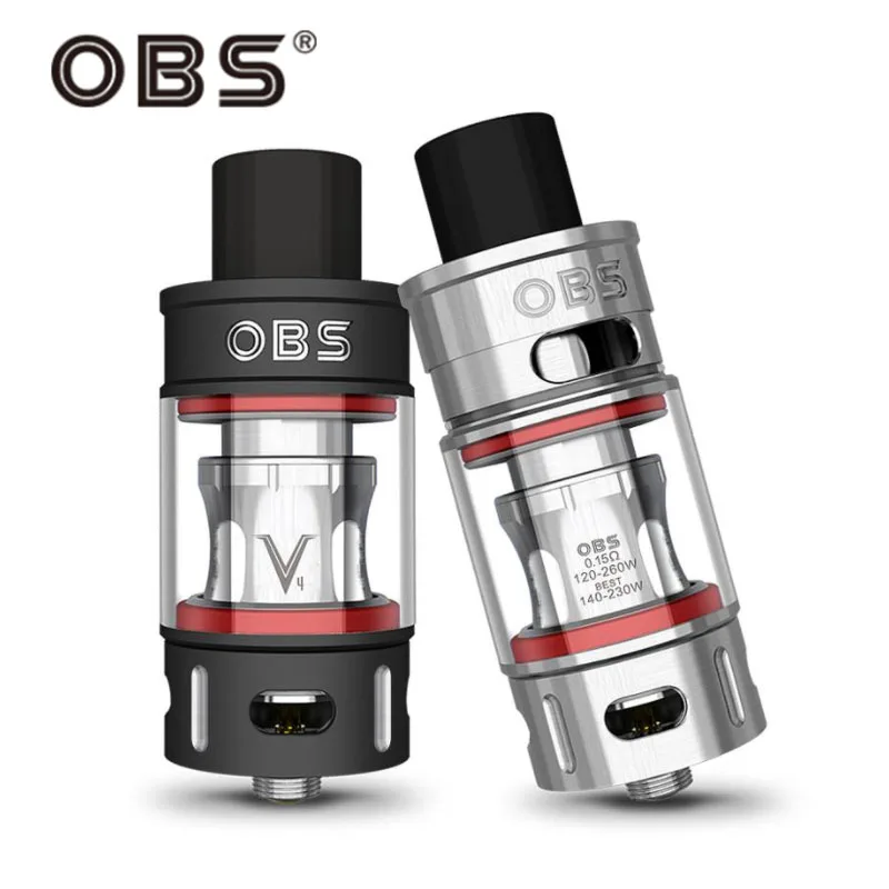 

100% Original OBS V Tank 6ml Capacity OBS V tank Atomizer Electronic Cigarette Vapor Side Filling with V Tank V4 V8 V12 OCC coil