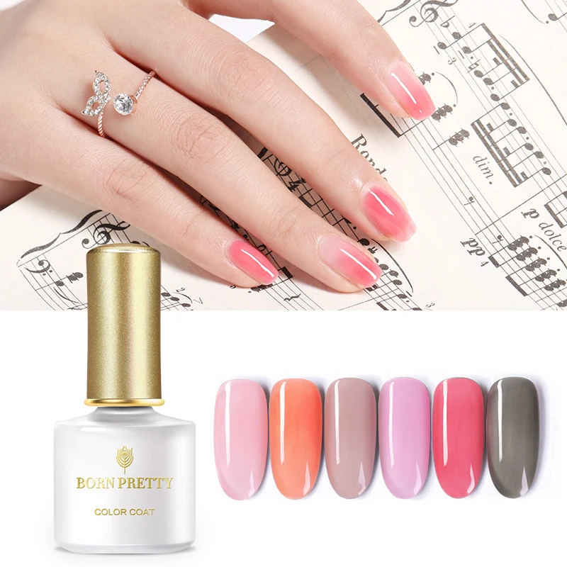 

BORN PRETTY 6ml Base Coat Natural Color Pink White Pure Elegance Series Soak Off UV LED Nail Gel Nail Art Manicure