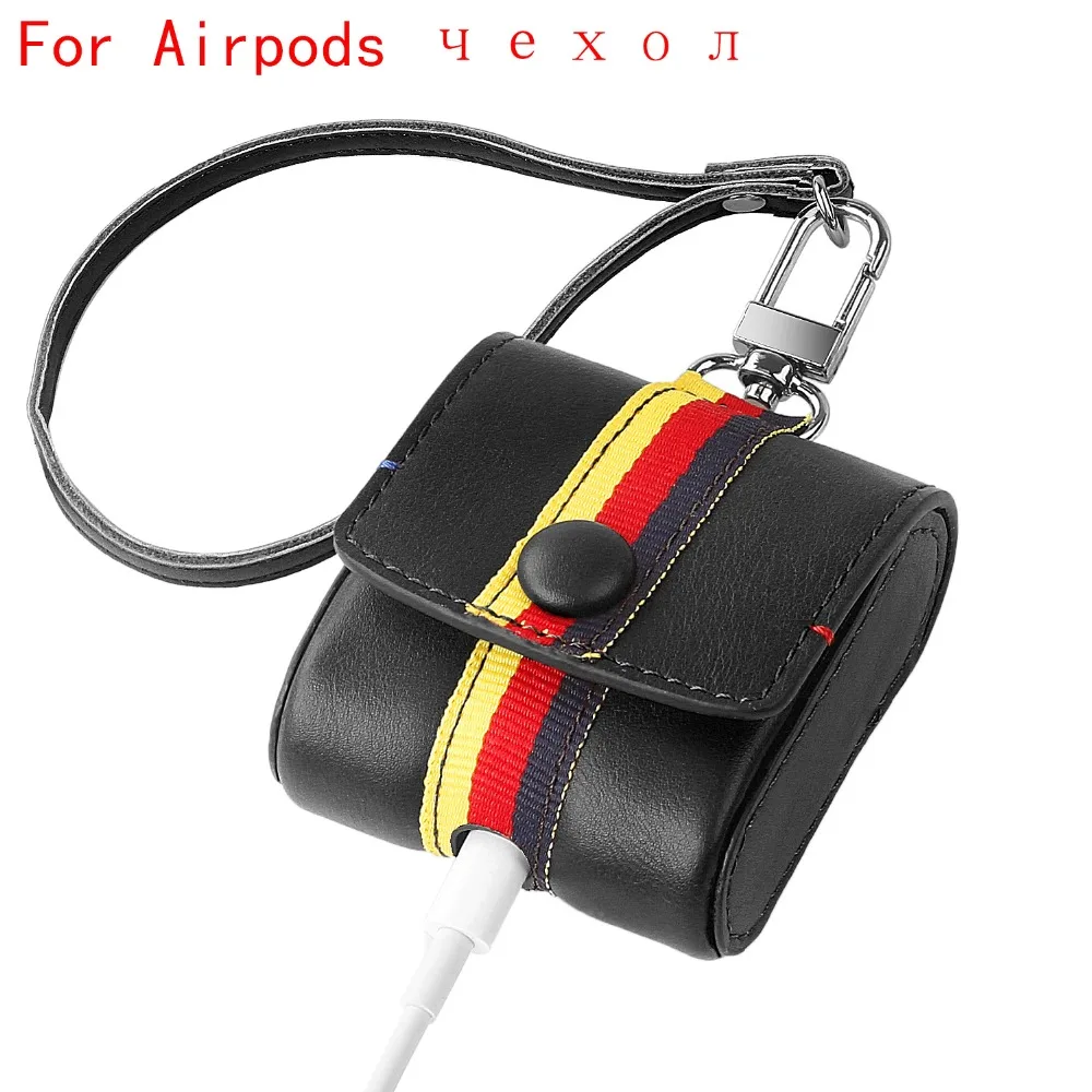 Для Airpods кожаный чехол Зарядное устройство aripod защитный для кожа черный Arpods Airpos