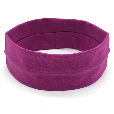 30 Fuchsia 1 шт. Новые 2 дюймовый твердый хлопок головная повязка для спорта и софтбола Sweatband повязка на голову, повязка на голову тюрбан бандана с эластичной резинкой - Цвет: 30 Fuchsia