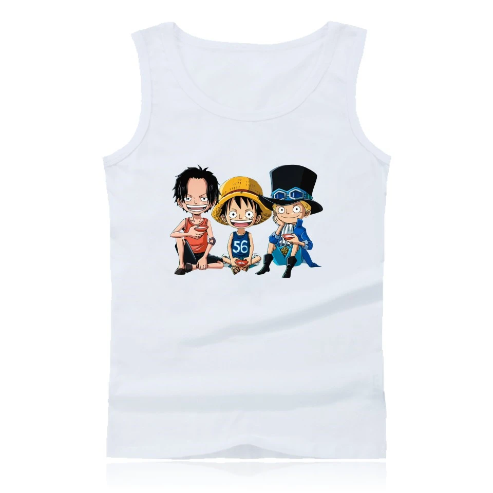 Модные майки Luffy для бодибилдинга цельный топ летняя жилетка аниме ACE хлопковая