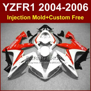 

Custom Injection mold fairings kits for YAMAH R1 2004 2005 2006 YZF R1 04 05 06 YZF 1000 red white motorcycle body fairing parts