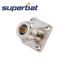 Superbat 2шт РЧ Разъем N Женский 4 отверстия Панель Крепление прямой разъем типа "Джек" с припоем терминал 25*25 мм
