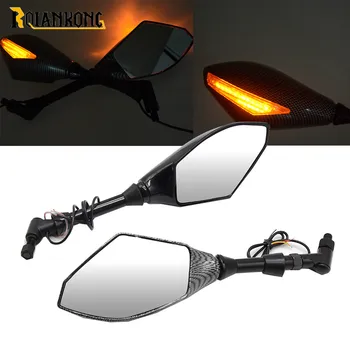 

8MM 10MM Motorcycle LED Turn Signals Light Mirrors Carbon fiber for Ducati 748 748SS 750SS 749 749S 749R 848 EVO 900SS