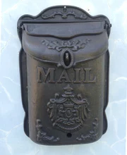 Heavy Wall Mounted Cast Iron Mailbox Metal Mail Box Wrought Iron Letter Post Box Rustic Postbox Gardon Decor Retro Free Shipping