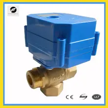 CWX-60P 1/2 ''3/4'' DN15 DN20 3-х полосная латунь вертикального типа моторизованный шаровой клапан DC12v DC24v AC220v T потока или L потока