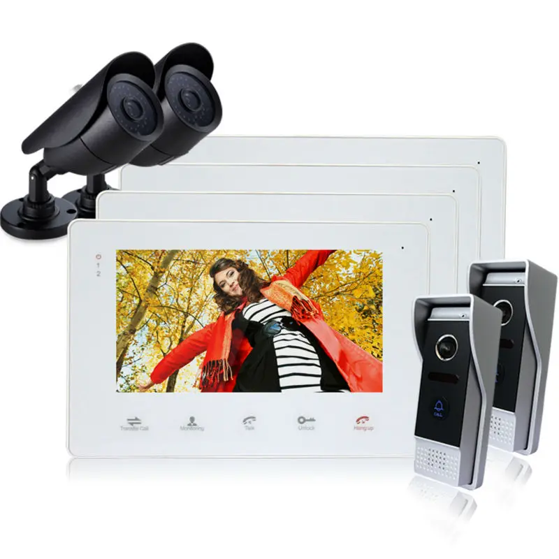 Homefong 7 inch Color Video font b door b font phone Intercom doorphone kit IR system