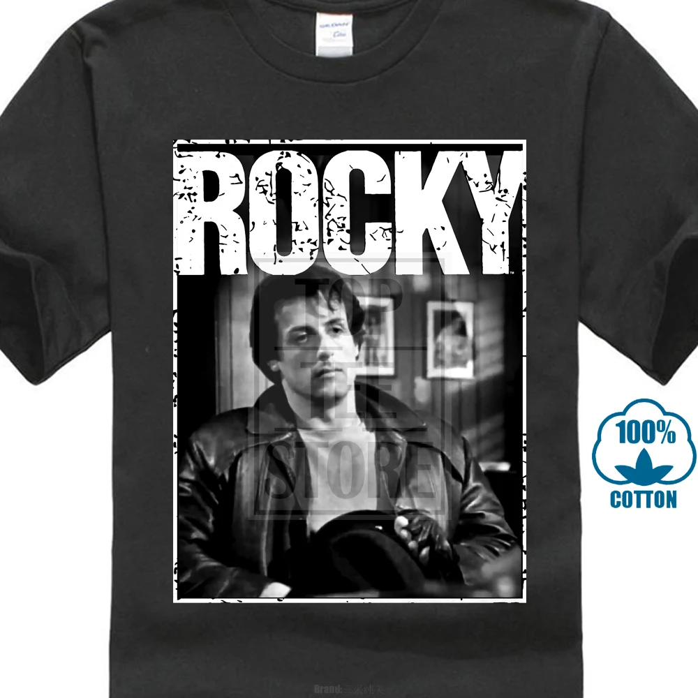 

Rocky Balboa T Shirt New Licensed " Rocky Sitting " Black 100% Cotton Sm 4Xl