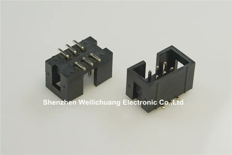 10 шт. SMT 2 54 мм 2x3 контакта 6 P Корпусная коробка головка IDC разъем прямой штекер ряда
