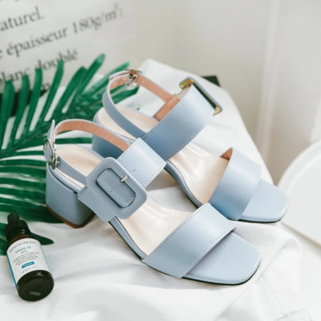 Women Sandals Plus Size 34-43 New Fashion Square High Heel Office Lady Pumps Woman Shoes Summer Student Casual Sandal Blue Pink (8)