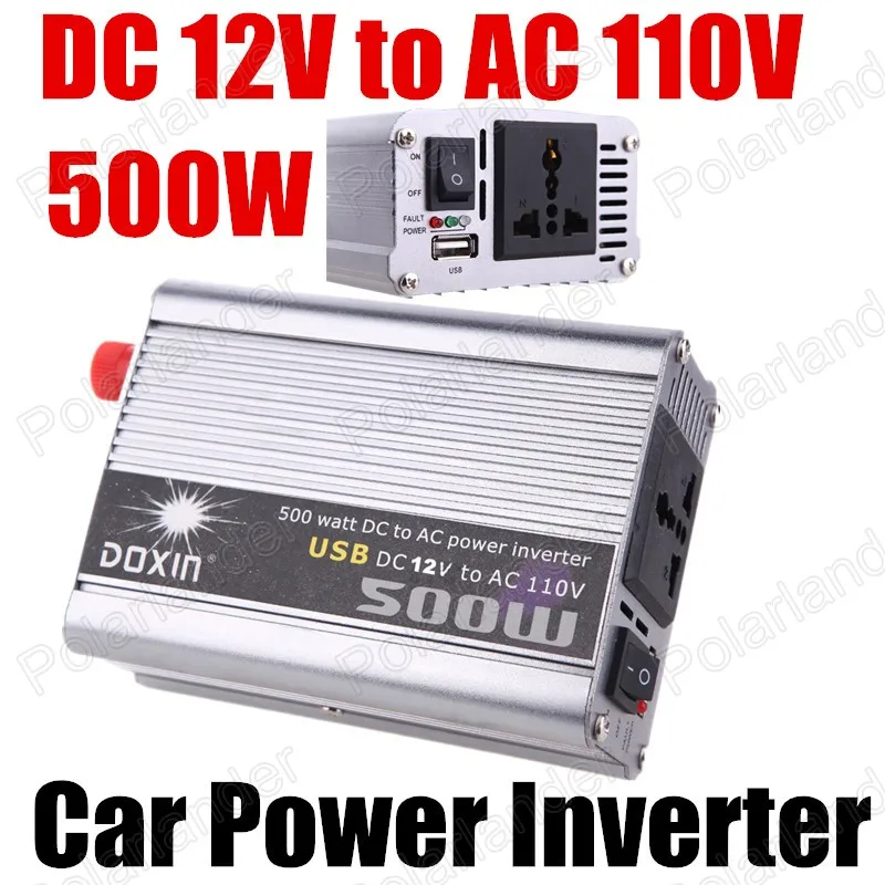 12 В DC до 110 В AC автомобиля инвертор 500 Вт конвертер модифицированная синусоида Трансформатор Напряжения USB зарядное устройство