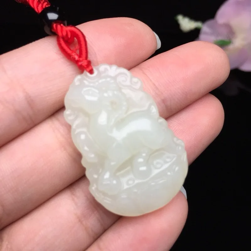 

2019 Promotion Reiki Natural Pendant Druzy Hetian Lotus Twelve Zodiac Sheep Belongs To Xiangyang Annual Person With Certificate
