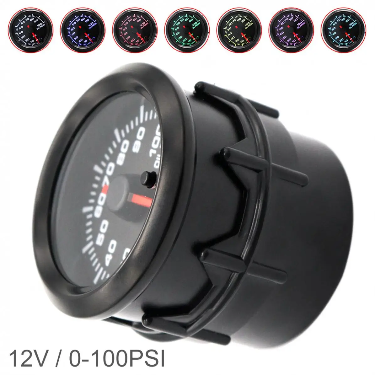 2Inch 52MM 12V 0100 PSI Universal Car Oil Pressure Gauge with
