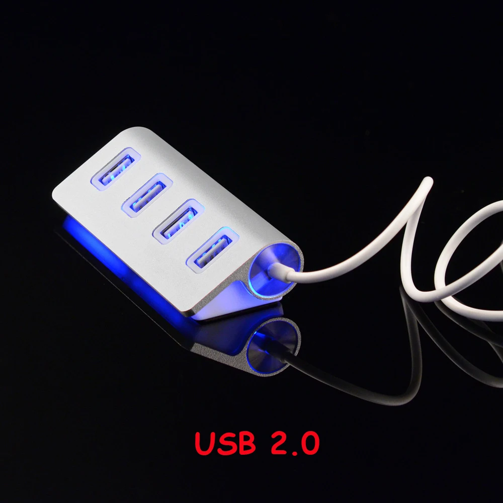 USB 2,0 концентратор 4 порта Высокоскоростной USB мульти концентратор разветвитель порт портативный OTG расширитель Алюминиевый адаптер для планшета ноутбука Macbook Air