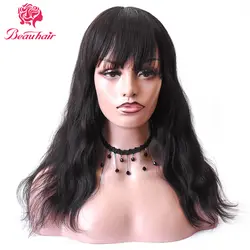 Beauhair бразильский длинные парики 18 дюймов объемная волна парик с bang-человеческих волос, парики для черные женские Бесплатная доставка