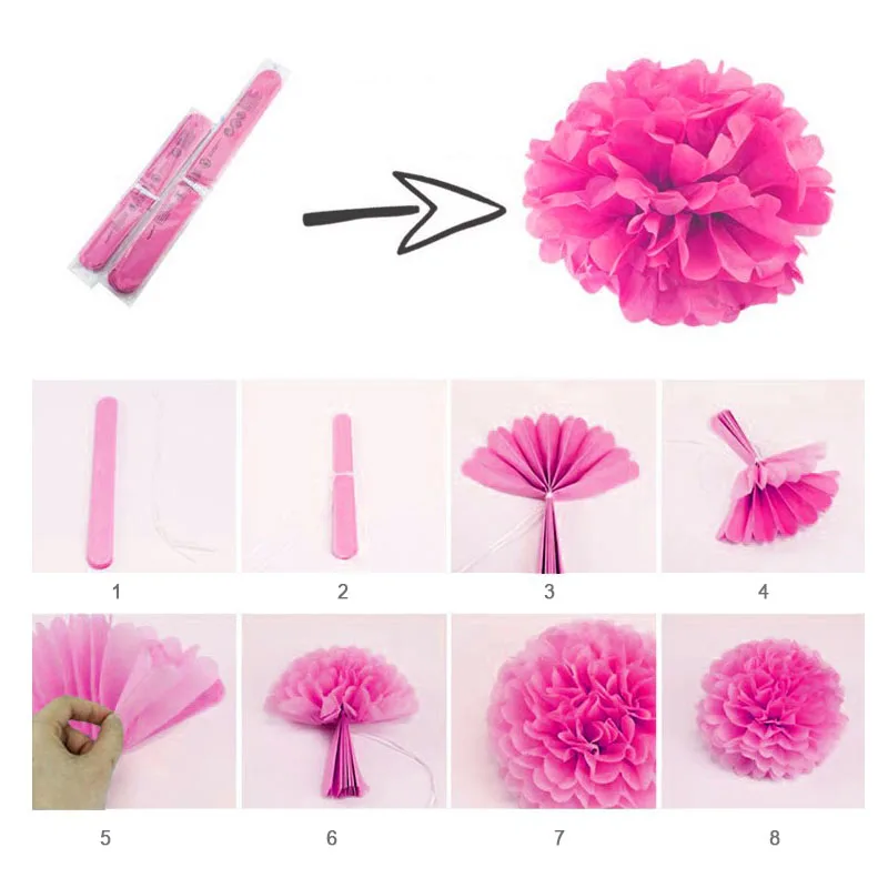 paper pompom flower wedding party decoration peony artificial flower (93)