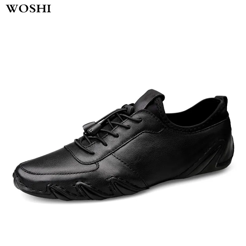 

genuine Leather Men Shoes Fashion lace up Casual Formal Business Male Wedding Dress Wear-Resisting comfortable Flats shoes k4