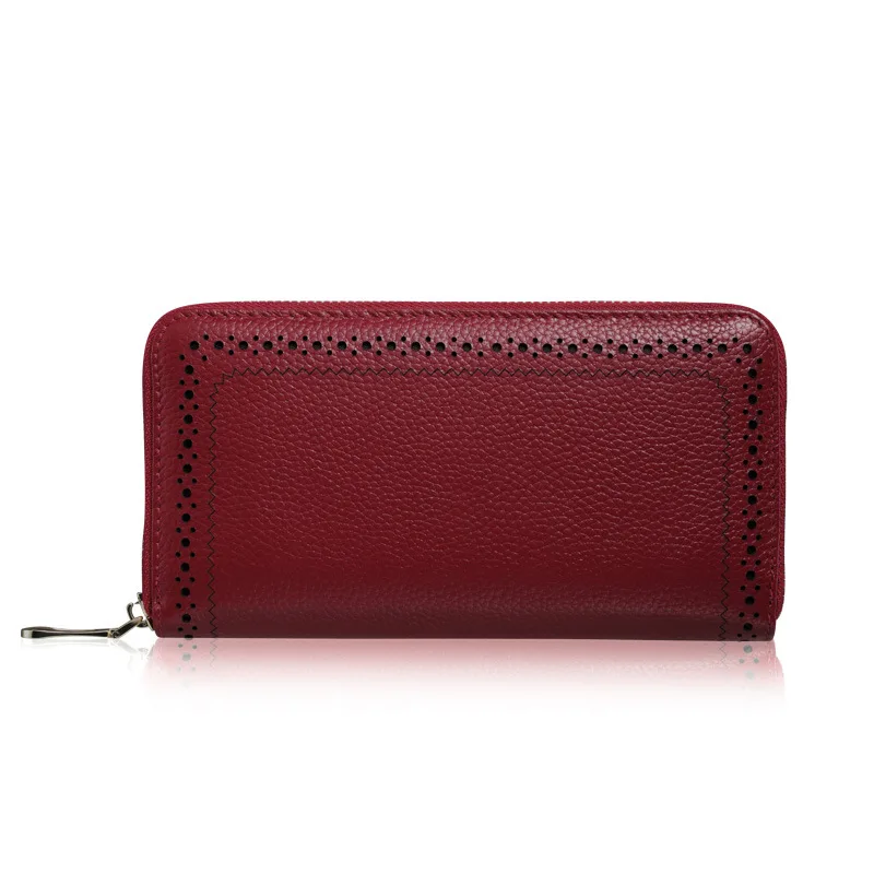 

QINRANGUIO Purse Women Genuine Leather Long Wallet Women 100% Cow Leather Card Holder Women Wallets Ladies Wallet Money Bag