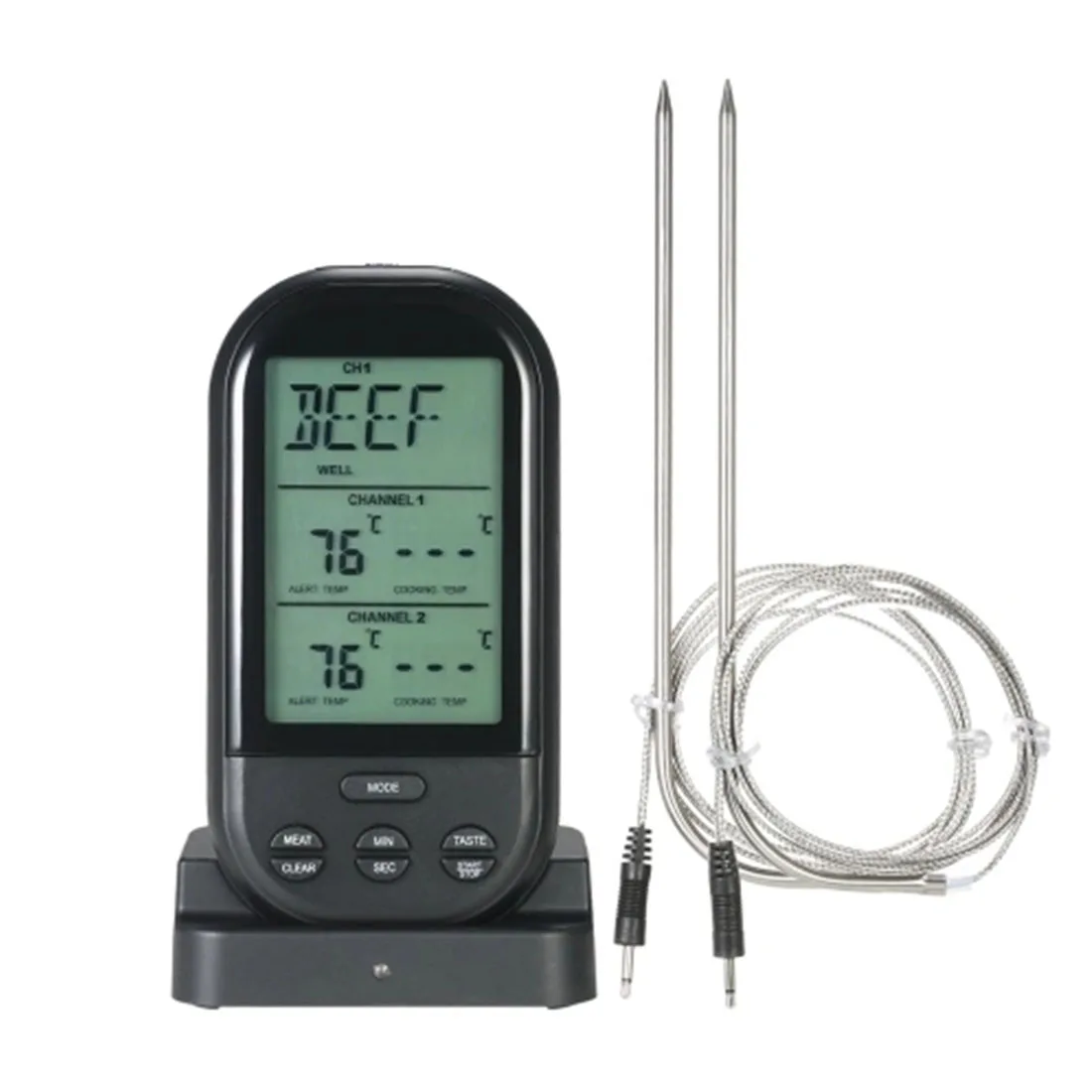 Wireless Kitchen Thermometer Digital Smoker Grill Oven Cooking Food