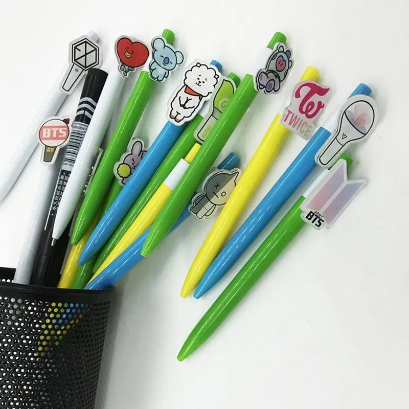 BTS поддержка ручка нейтральная шариковая ручка инновационные Канцтовары милый мультфильм знак ручка школьные принадлежности для учащихся офисные аксессуары