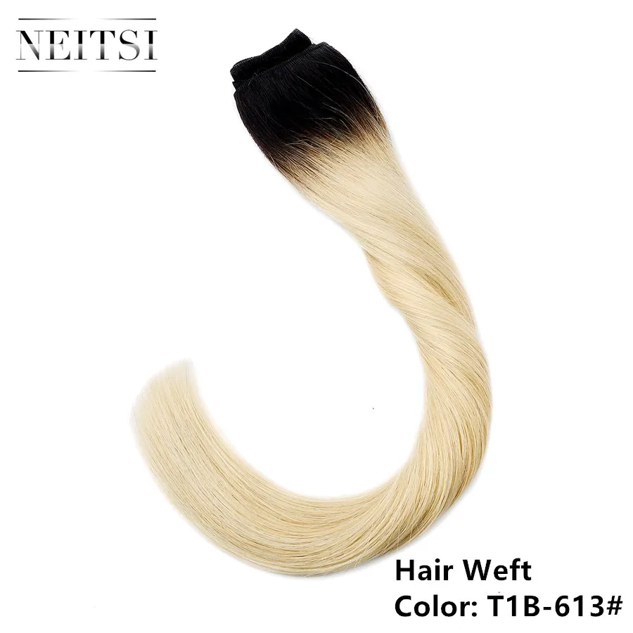 Neitsi человеческие волосы уток для наращивания прямые человеческие волосы переплетения пучки 100 г/шт - Цвет: T1B-613