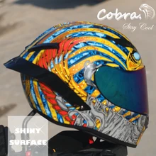 Cobra Pieno Viso Casco Del Motociclo Corse di Motocross Con Arcobaleno Visiera del Casco Casco Da Moto Capacete DOT approvato Kask