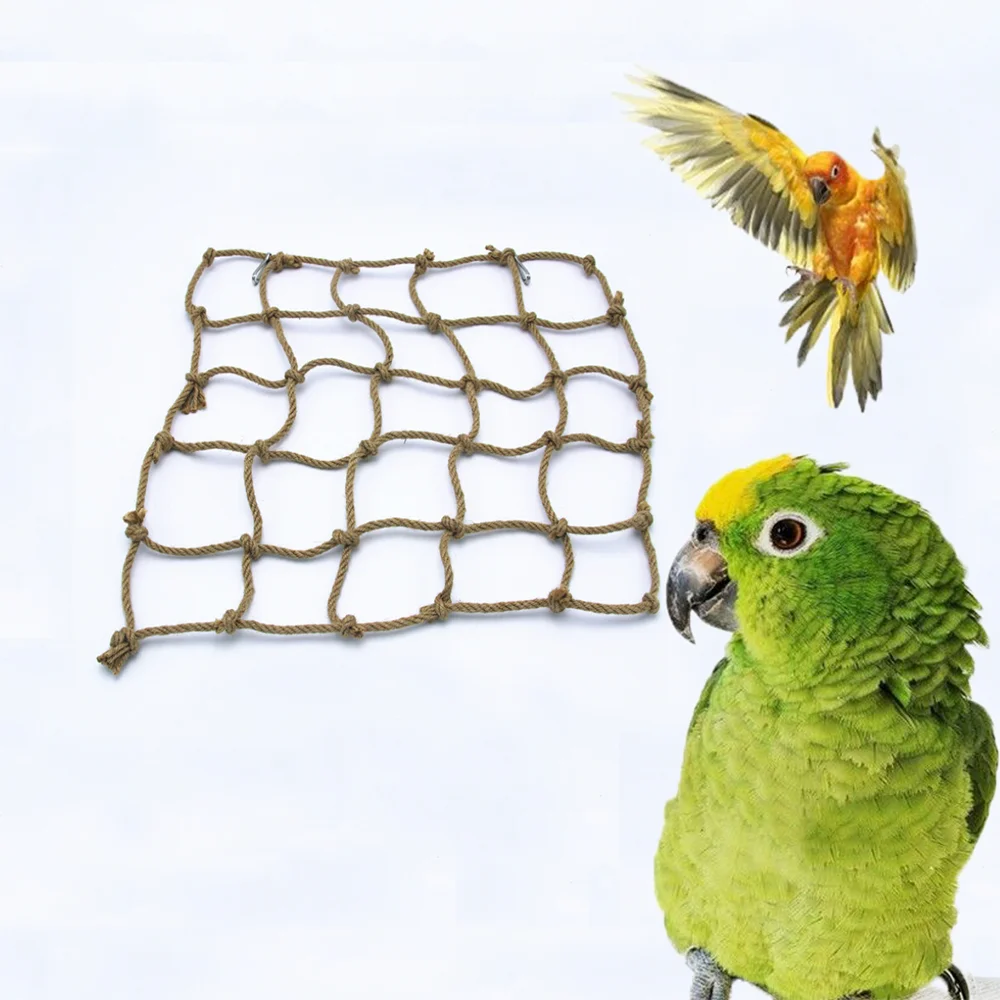 Клетка для попугая гамак качающаяся игрушка Cockatiel попугай Ара пеньковая веревка сетка для лазанья игрушки