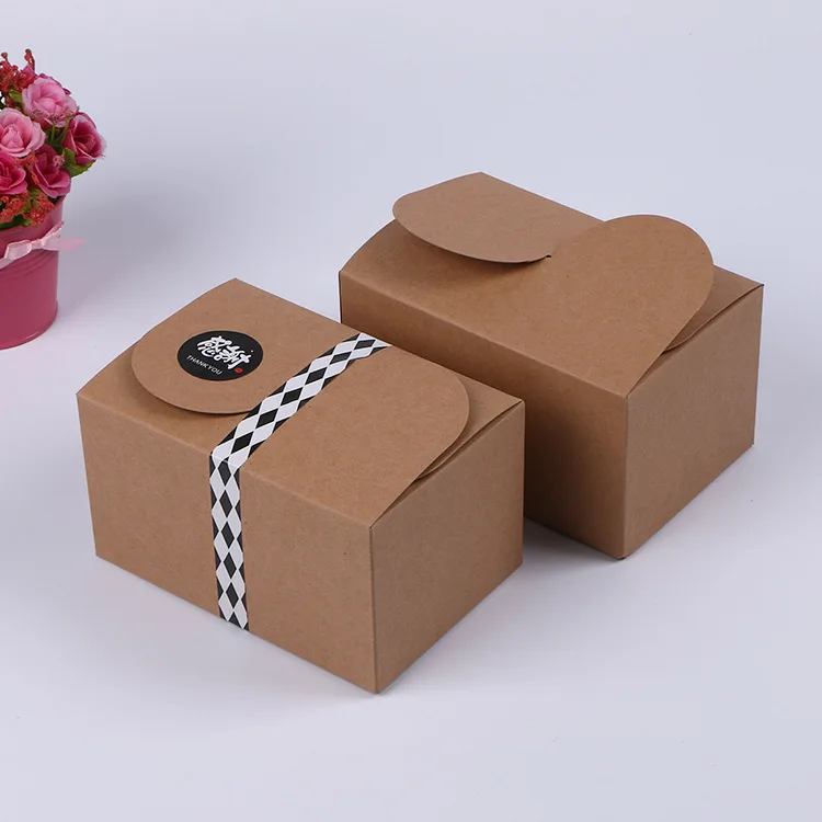 50 x винтажный Ретро Белый/крафт/черная крафт-бумага коробка для печенья, DIY праздничный свадебный сувенир на день рождения упаковка подарочная коробка 15*10*8,5 см
