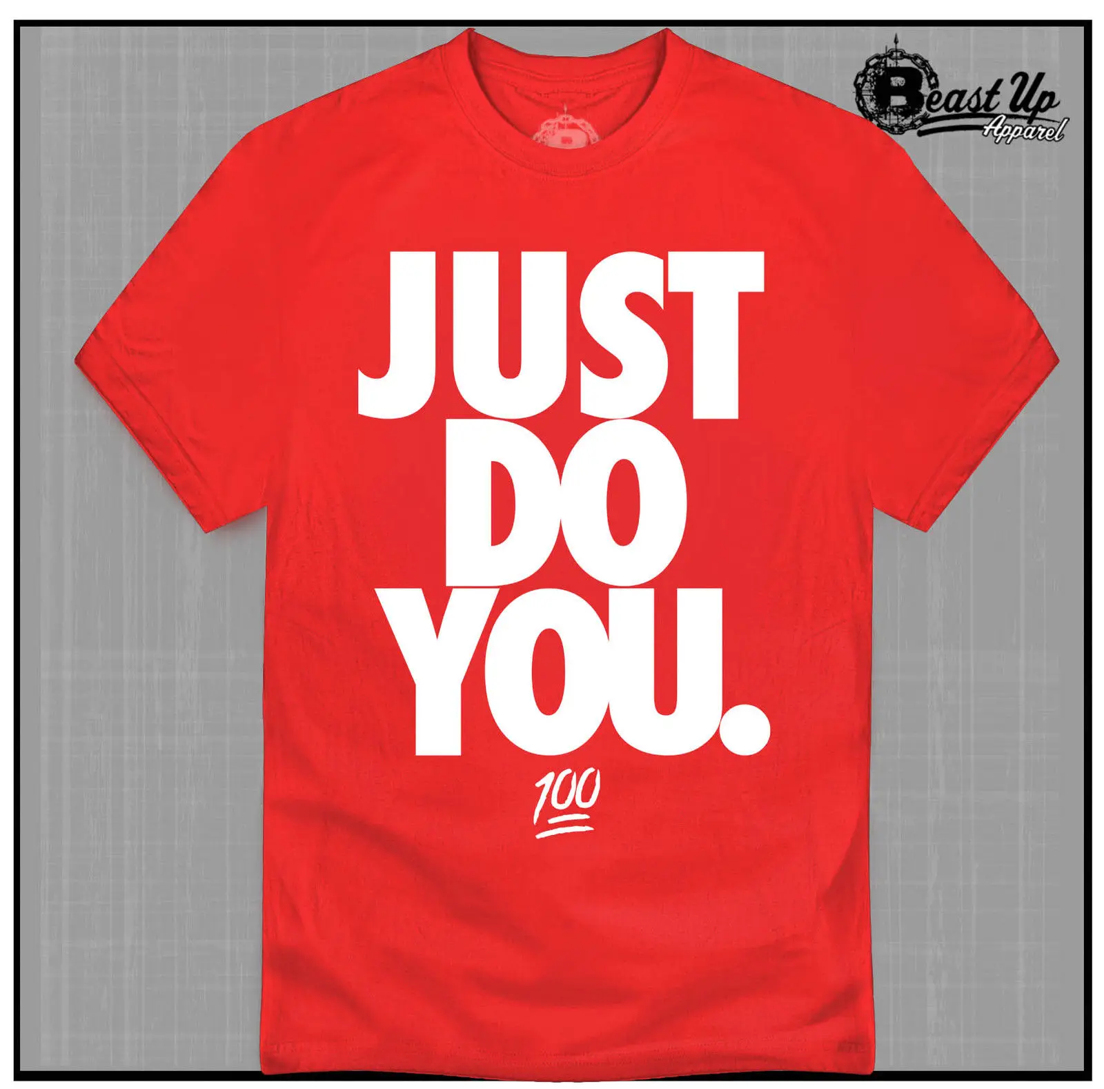 

JUST DO YOU T SHIRT HIP HOP DJ ONE HUNDRED 1 HUNNID EMOJI TEE KEEP IT 100 Red Harajuku Tops Fashion Classic Unique t-Shirt