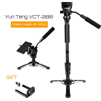 

VCT-288 Camera Monopod + Fluid Pan Head Ball + Unipod Mobile Phone Clip Holder with 1/4" Mount For Canon Nikon Sony DSLR Camera