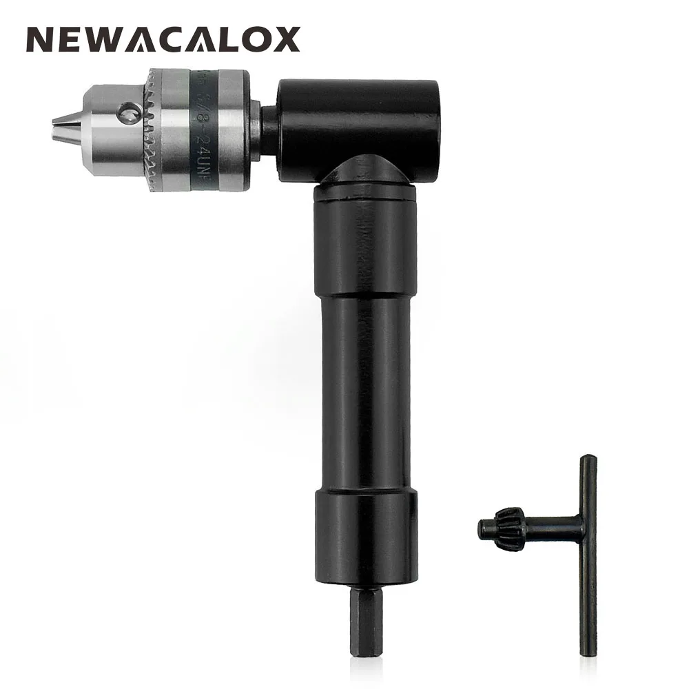 NEWACALOX 90 Degree Right Angle Electric Drill Corner 8mm Hex Shank
