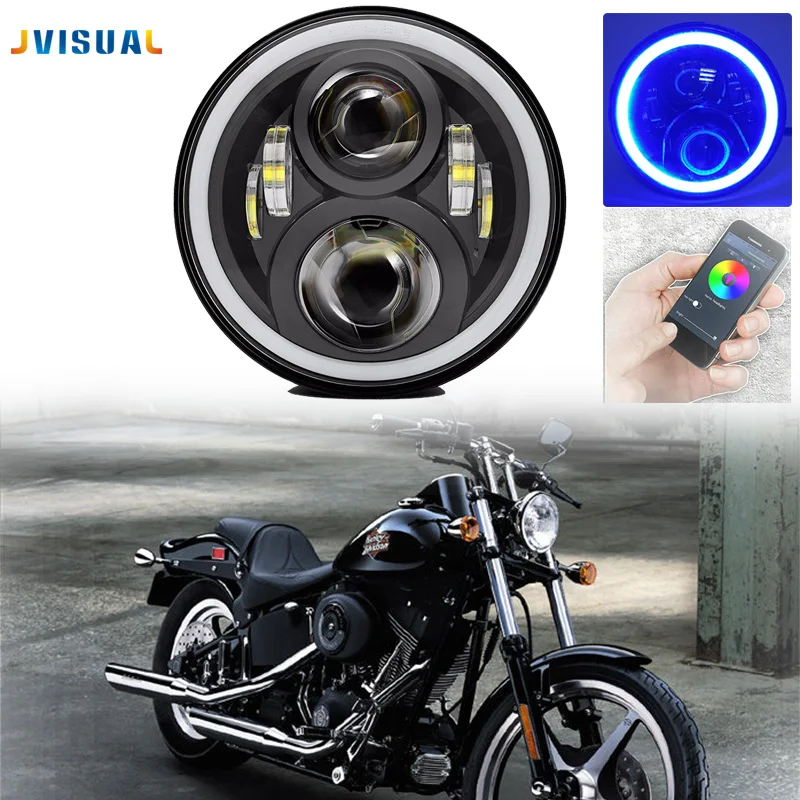 

7Inch Round Led Headlight for Harley Davi honda Motorcycle with amber Left turn signal and right signal and parking light
