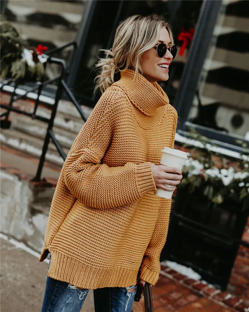 Women Sweaters And Pullovers Limited Woman Turtleneck Sweater Solid Color Knit Jumper Pull Over Womens Sweaters 2018 Winter