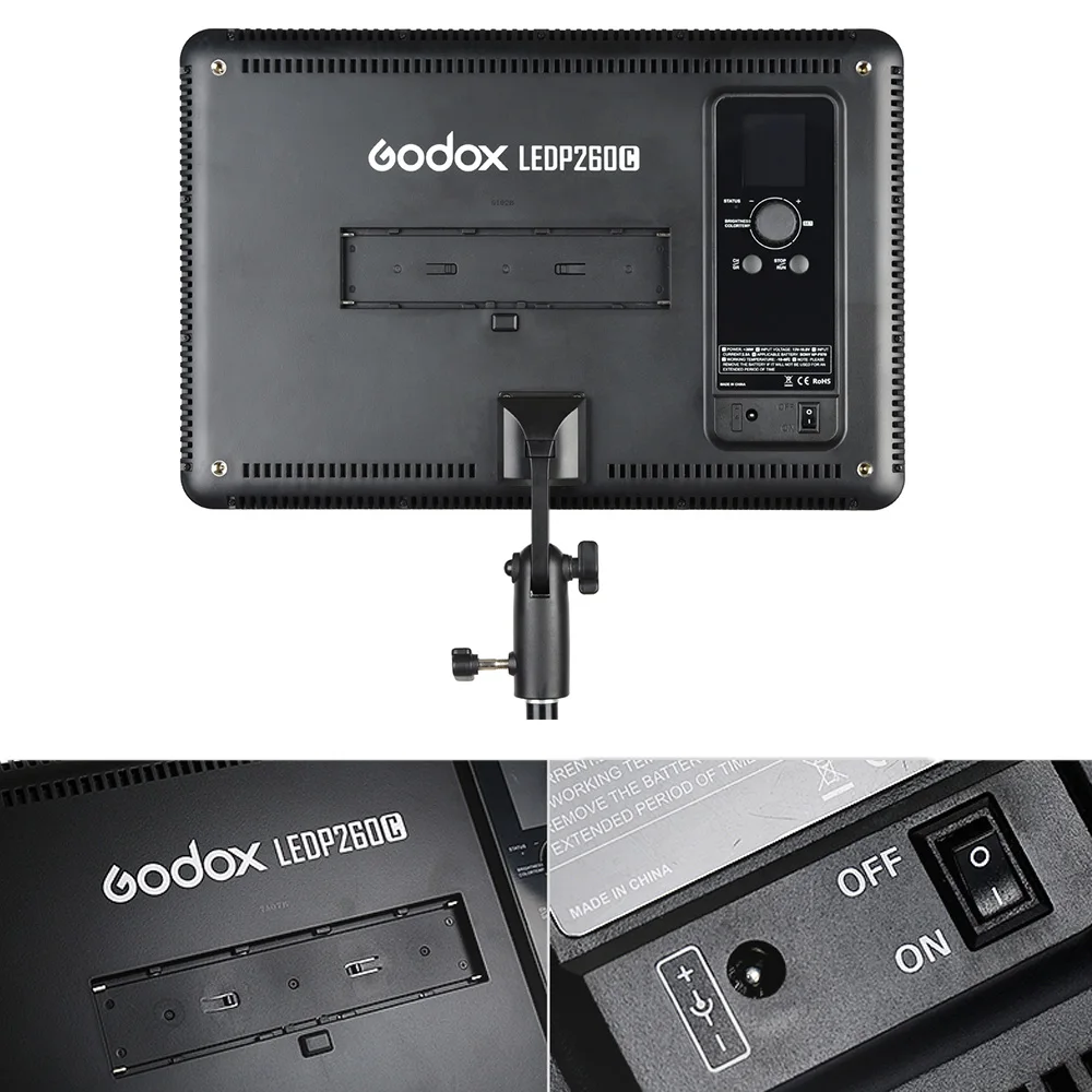 Godox светодиодный P260C ультра тонкий светодиодный студийный светильник с ЖК-дисплеем двухцветный и Диммируемый+ беспроводной Romote для камеры DV видеокамеры