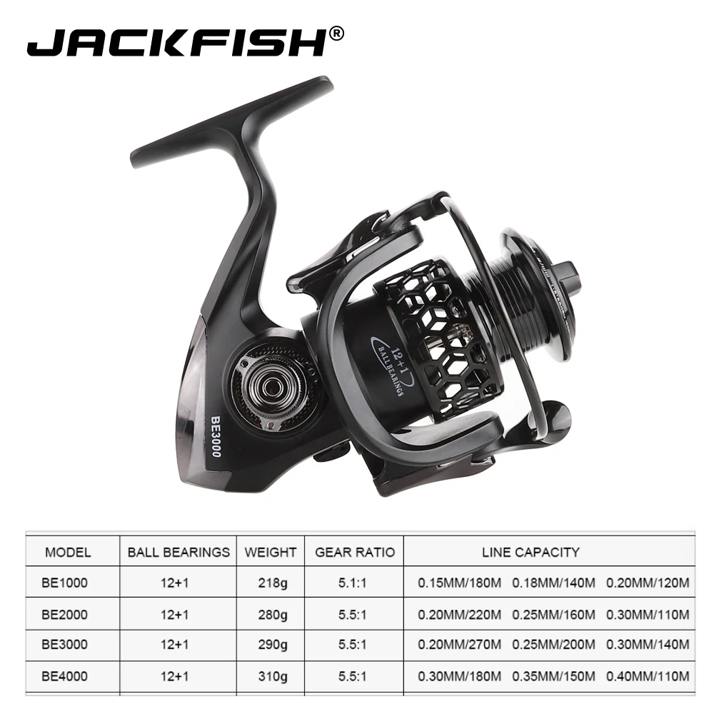 JACKFISH الغزل الصيد بكرة 12 + 1BB الصيد عجلة ل المياه المالحة المعادن بكرة الصيد بكرات carpa molinete دي pesca