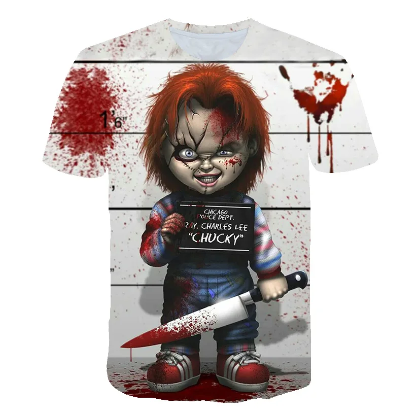 

Terror Doll 3D Printed T-shirt with Multiple Patterns and Styles Summer Short Sleeve T-shirt